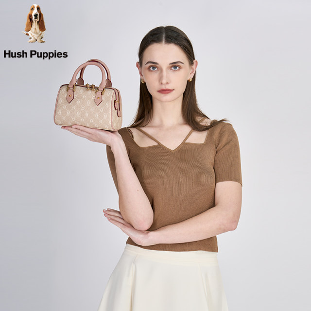 Hush Puppies women's bag new fashion retro old flower handbag women's shoulder crossbody bag Boston pillow bag