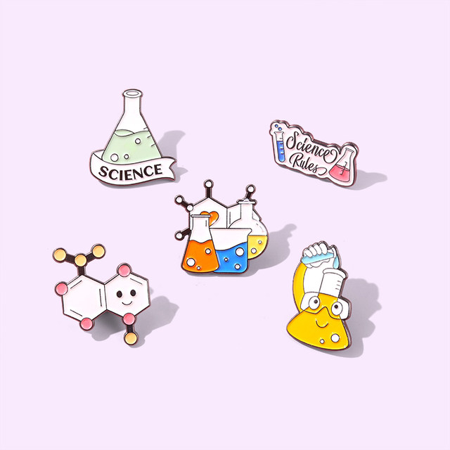 Gift chemistry elements brooch cartoon metal badge student couple bag accessories pin badge clothes medal