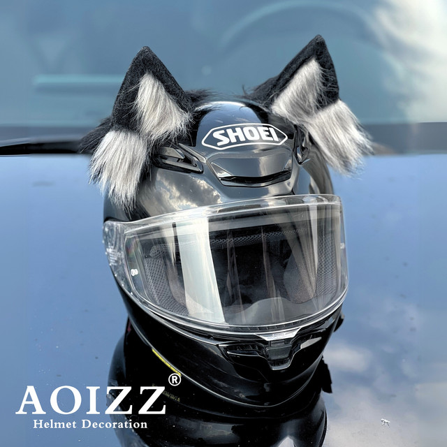 AOIZZ Croxin Metal Cat Ear Disassembly Accessories Helmet Decoration Handmade Ear Ski Accessories Locomotive
