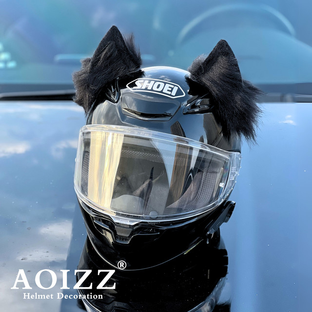 AOIZZ Croxin Metal Cat Ear Disassembly Accessories Helmet Decoration Handmade Ear Ski Accessories Locomotive