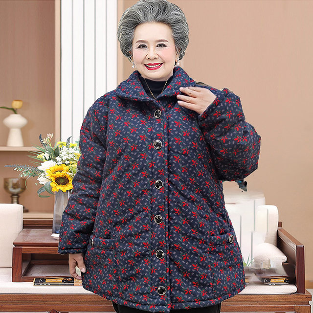 300Jin [Jin is equal to 0.5kg] Fat grandma's velvet thickened cotton-padded jacket for the elderly, extra-large size winter clothing for the elderly, mother's cotton-padded jacket
