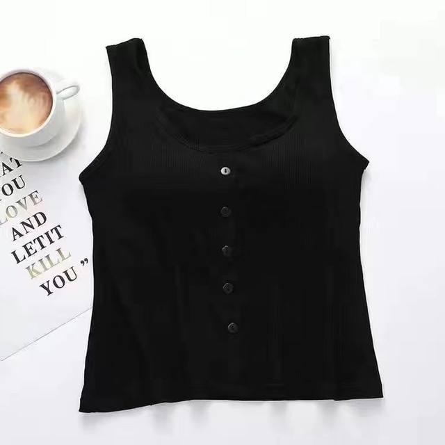 Summer hot strap vest for women with chest pads, integrated beauty, sleeveless and simple bottoming top