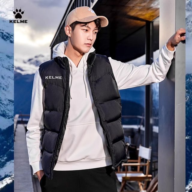 Kelme Calme Vest Thicker Movement Men's Football Winter Cold Shoulder Plel Cotton Parent -Child Vecent Clip