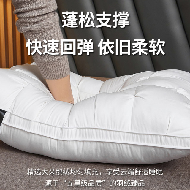 Hilton five-star hotel down pillow goose down pillow core student antibacterial home cervical spine to help sleep