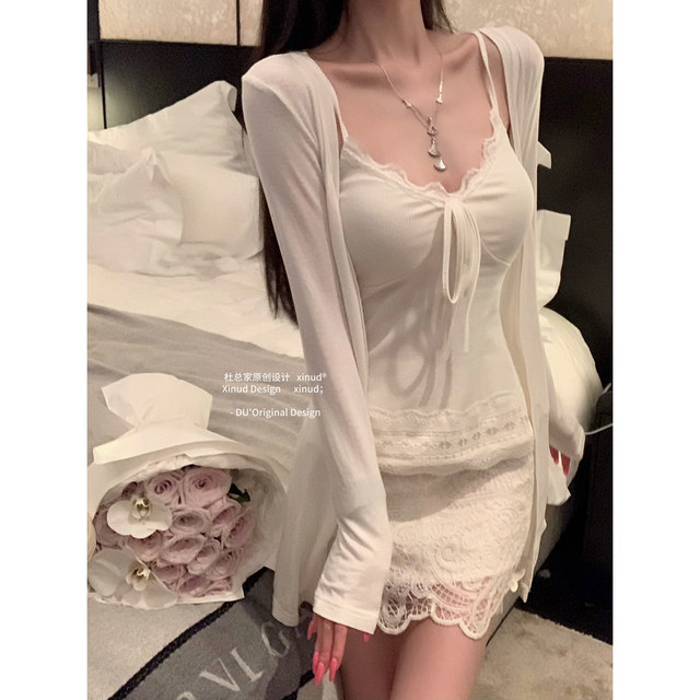 
Du Zongjia Soft and Desire White Water* Original Pure Desire Lace Band Waist-Close-Underly Slinging Strap Set for Women