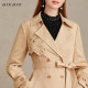 Buou Buou French hollow windproof and warm tie-fitting windbreaker for women DJ1C006
