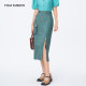 
One movie and one fashion summer new retro high waist plaid straight slit skirt women's design sense niche