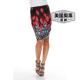 Self-operated white mark red peacock feather printed pencil skirt - red peacock [American Ole
