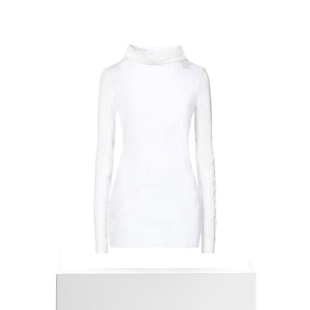 THE ROW Women's turtleneck tulle sweater Solid color design Long sleeves Pocketless

