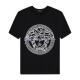 Hong Kong Direct Mail Versace Verser/Women's Black Merdustus pattern round neck fashion versatile short -sleeved T -shirt
