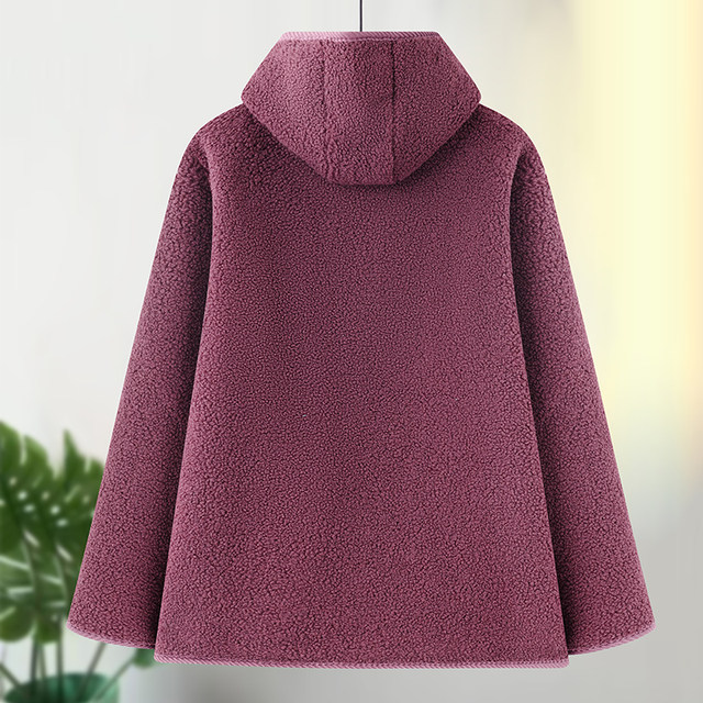 
300Jin [Jin is equal to 0.5kg] Extra large size mother's outfit plus velvet coat autumn and winter grain velvet warm clothes casual hooded grandma outfit