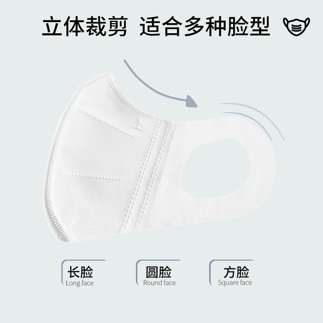 3D three-dimensional mask for women disposable three-layer dustproof medical and breathable white spring and summer protective mask for slimming
