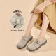 
Gomeki leather Birkenstock shoes for women 2025 spring new round toe retro flat sole one-foot heel half-tugging shoes