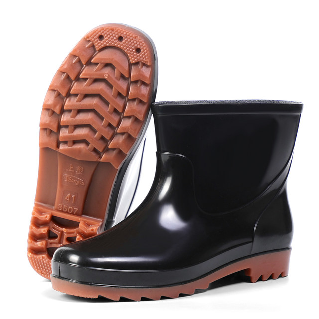 Rain boots for women, waterproof adult water shoes, warm kitchen non-slip rain boots for work, agricultural use for the elderly, men's overshoes, rubber shoes
