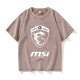 MSII MSI Red Dragon LOGO Computer City Gection Term T -shirt Short -sleeved Student clothes Female and Men's Ladder Big