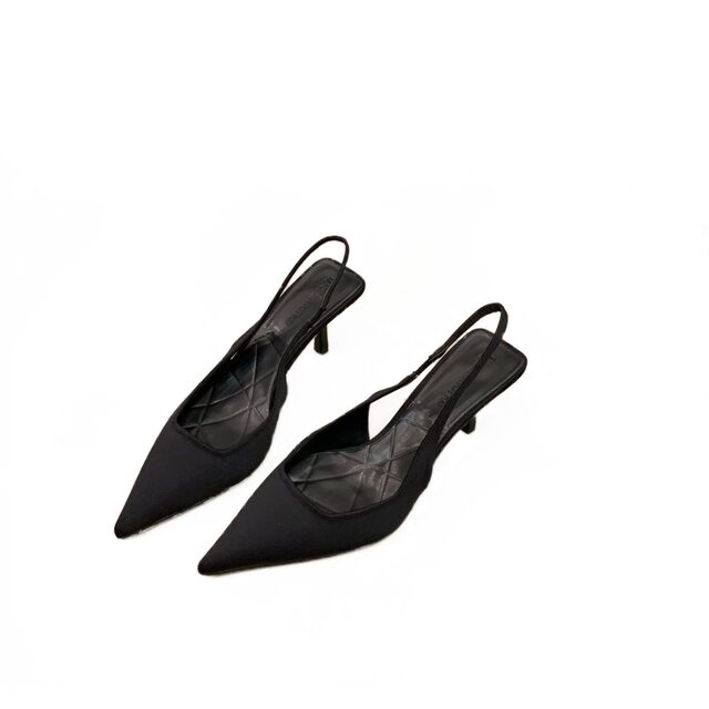 Large size women's shoes 41-43 wide fat high heels for women's autumn and winter new pointed toe shoes low heels black 42 sandals