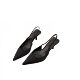 Large size women's shoes 41-43 wide fat high heels for women's autumn and winter new pointed toe shoes low heels black 42 sandals