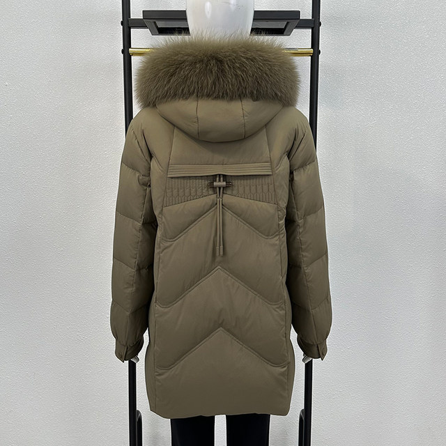 
Shopping Mall Mom Medium Long Down Jacket Women's Hooded 2025 Winter New Middle-aged and Elderly Thickened Large Size Temperament Jacket