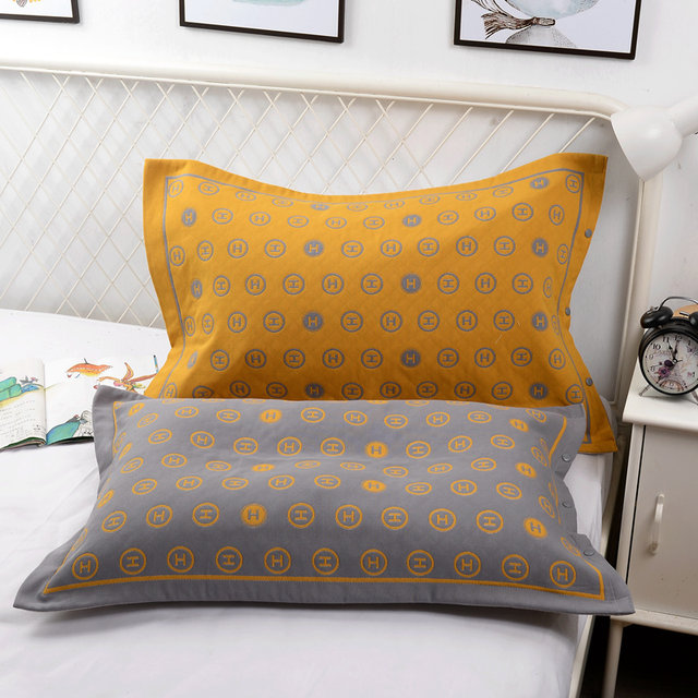 High-density pure cotton gauze snap pillowcase 48*74/student adult pillow core cover pillow cover cover pair thickened and breathable