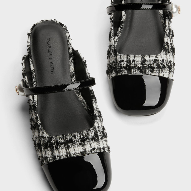 CHARLES/KEITH summer women's shoes CK1-70900458-1 one-strip flat muller slippers for women outside wear
