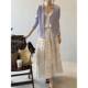 
Retro printed sweet skirt for women, summer floral a-line skirt mid-length umbrella skirt long skirt H7980