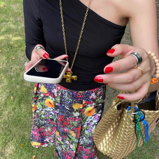 Japanese retro floral high waist hot pleated skirt for women 2025 summer new niche flower print skirt
