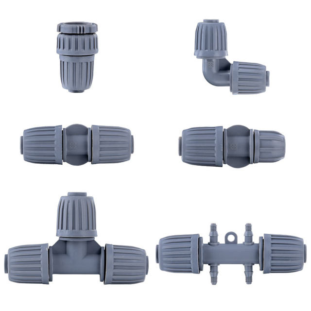 Greenhouse 16 three-way straight-through elbow plug horticulture agriculture automatic watering micro-spray irrigation sprinkler accessories
