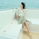 PIT retro floral French high-waisted A-line skirt for women's autumn clothes new mid-length lady literary skirt