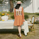 PIT retro orange round neck tie long sleeve dress for women 2024 autumn new loose casual long skirt
