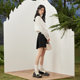 PIT simple retro pleated high-waist short skirt new versatile college style commuting to make you look thin
