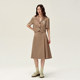 PIT solid color waist-hugging A-line suit skirt for women 2025 spring new British style commuting professional pleated skirt
