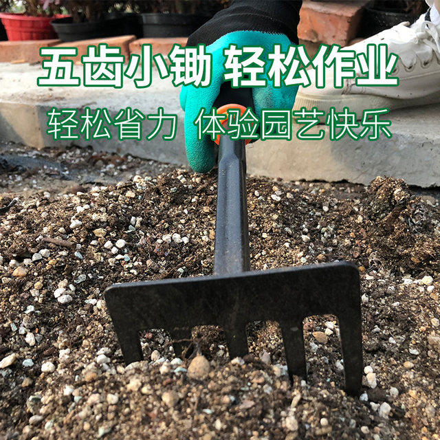 Gardening tool set of four, home digging shovel, flower planting tool, flower growing succulent tool, vegetable gardening hoe, rake