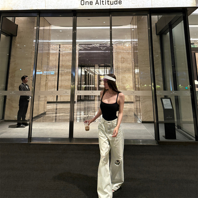 NINASTUDIO upgraded boneless craft sk1m* thin shoulder strap jumpsuit