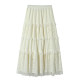 Fildan Lace Cake Layer Spliced ​​Elastic Waist Skirt, slim and sweet bottoming skirt, 8282