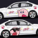 Kirby Car Sticker Cute Cartoon Car Sticker Modified Car Body Latte Large Area Scratch Blocking Decorative Sticker