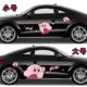 Kirby Car Sticker Cute Cartoon Car Sticker Modified Car Body Latte Large Area Scratch Blocking Decorative Sticker