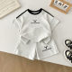 Children's summer sportswear set 2025 new boys pure cotton short-sleeved two-piece summer suit boys handsome children's clothing