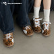 Talkative donkey Donkey leopard pattern moral training shoes female couple niche retro sports casual shoes autumn and winter brown racing shoes
