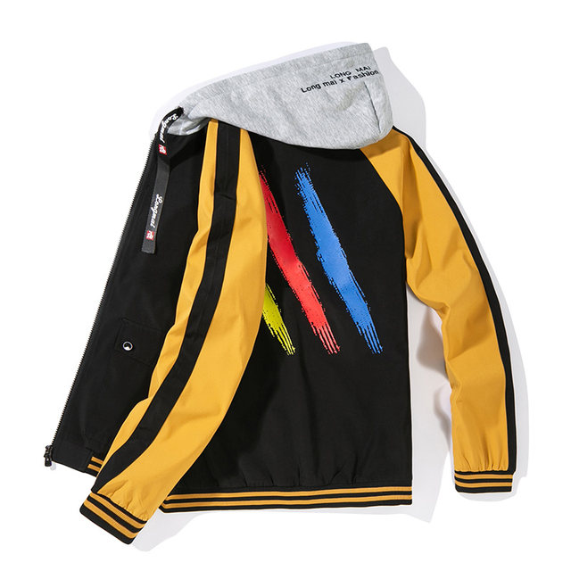Spring and Autumn Men's Hooded Jacket Coat Korean Style Teen Sports and Casual Baseball Suit Jacket Couple Jacket Couple Jacket
