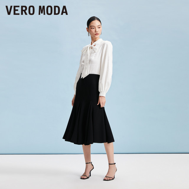 Vero Moda skirt in spring Midfish mid -long skirt fishtail solid color commuting simple Korean 324116027