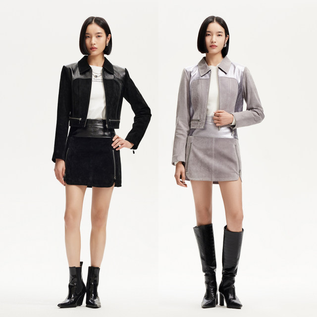 Vero Moda skirt for women 2025 spring new A-line high-waist spliced ​​fabric skirt 325111009