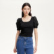 Vero Moda T-shirt 2025 summer new round neck puff sleeve bright silk knitted T-shirt versatile 325102028