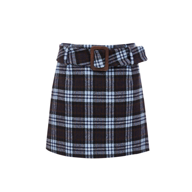 Vero Moda skirt for women 2025 spring new MIU checked A-line hip-pack skirt 325116019