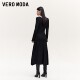 Vero Moda Dress 2024 autumn new V-neck long-sleeved waist-hugging slim long skirt elegant and versatile