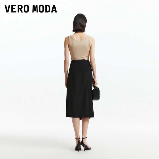 Vero Moda skirt 24 autumn new one-piece lace-up pleated long skirt fashionable long skirt 324316023