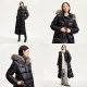 Vero Moda down jacket for women 2024 winter new silver fox fur collar thickened long down jacket