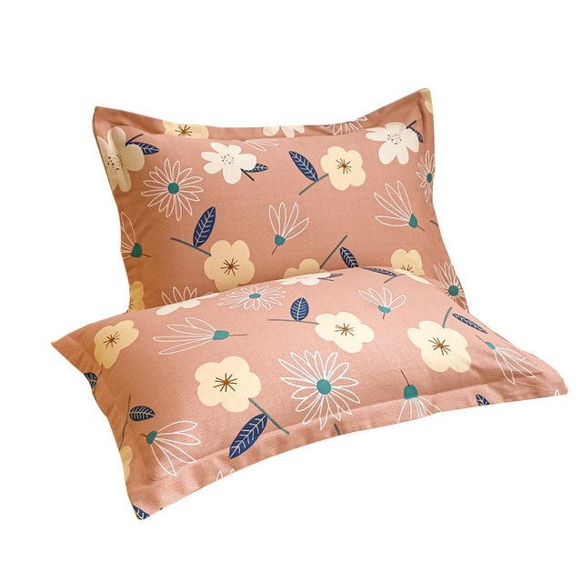 Thickened pure cotton brushed pillowcases, a pair of cotton pillowcases, single pillowcases, 48X74 student dormitory pillowcases