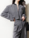 T53 can be equipped with vertical stripes European and American style leisure commute, thin short loose pilot suits suits