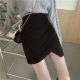 Mao woolen skirt 2021 new foreign aura autumn and winter large size cover belly thin A -line skirt asymmetric pleated skirt
