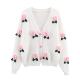 
WMXZ Autumn 2025 New Sweet V Neck Handmade Flower Decoration Casual Knit Cardigan Jacket Women